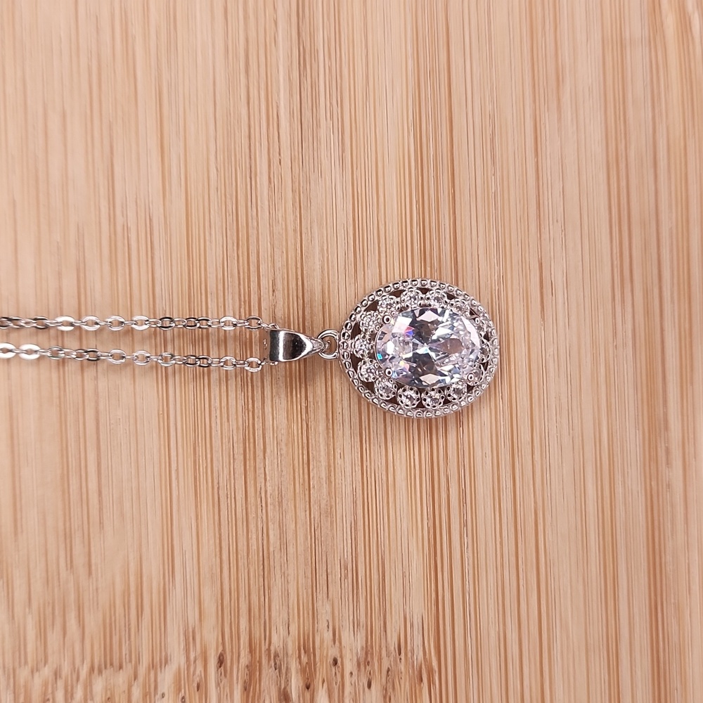 NWT Ryze White Frost Cubic Zirconia .925 Sterling Silver Necklace